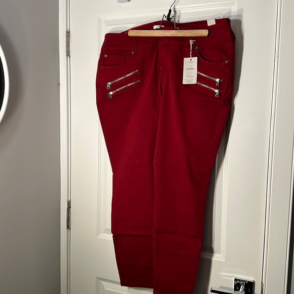 torrid Denim - Red Zipper Accent Jeggings